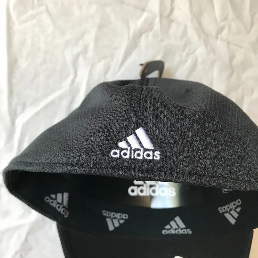 NEW Adidas Men's Release II Stretch Fit Size S/M Black/White Logo Cap Sport Hat - Picture 6 of 8